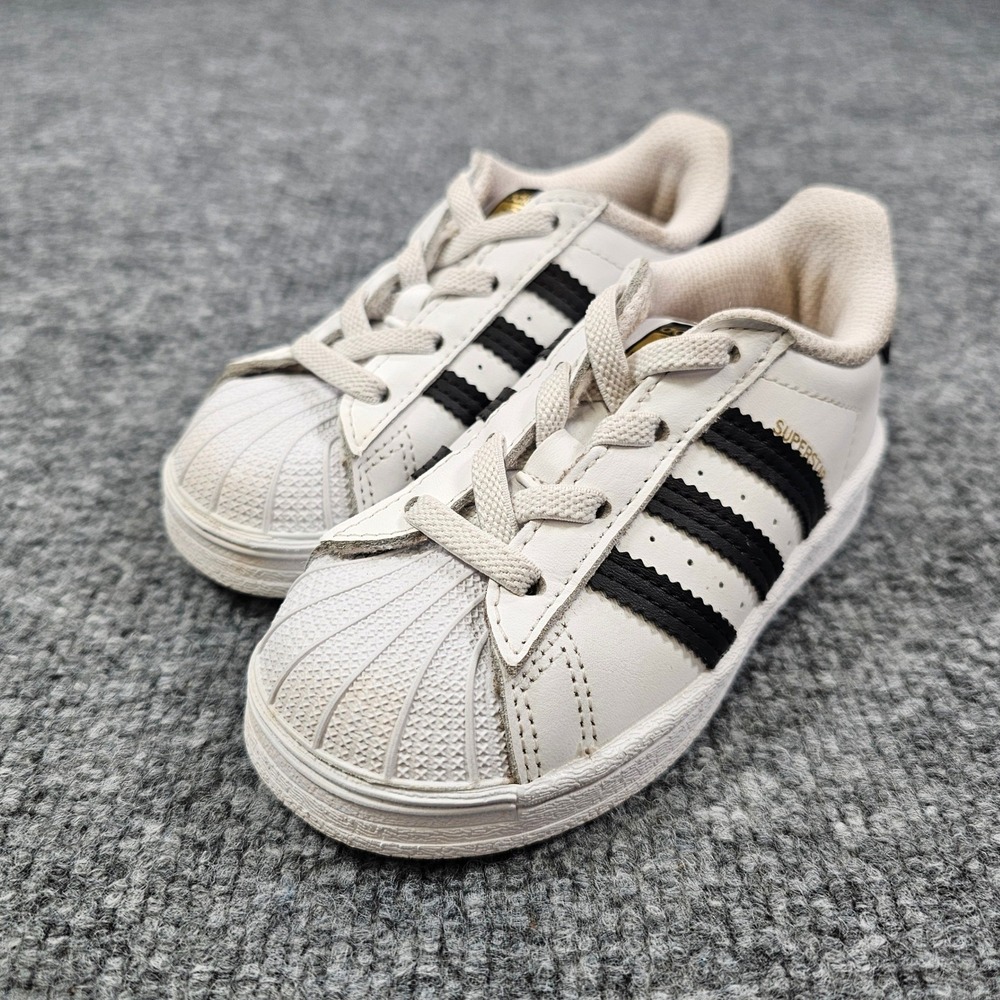 Adidas Originals Superstar El Toddler White Black Sneaker Shoes FU7717 Size 7.5K